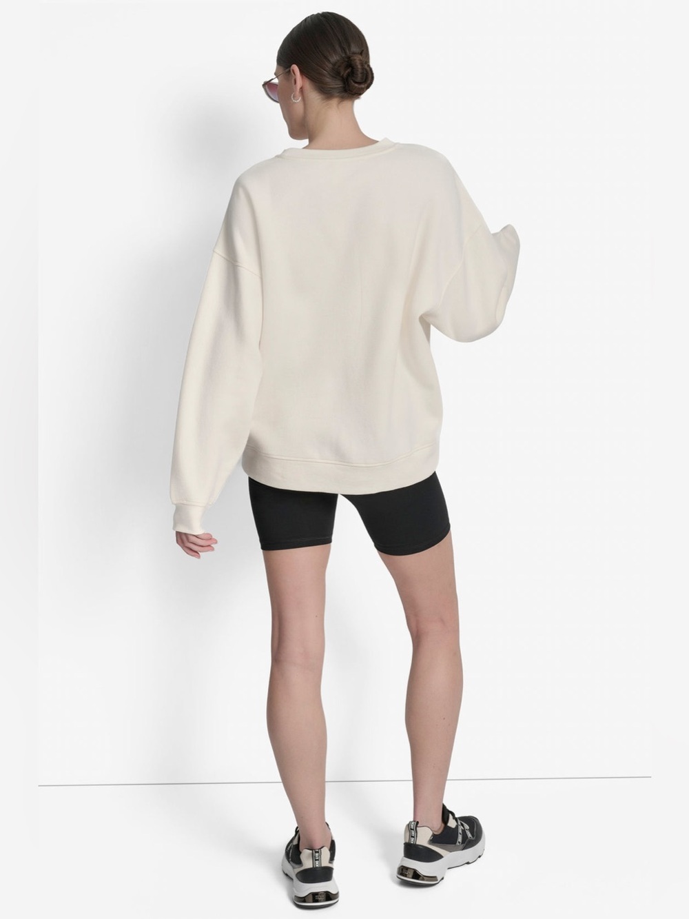 NWT DKNY s Stacked Flock Logo Crew Neck Top - Picture 2 of 8